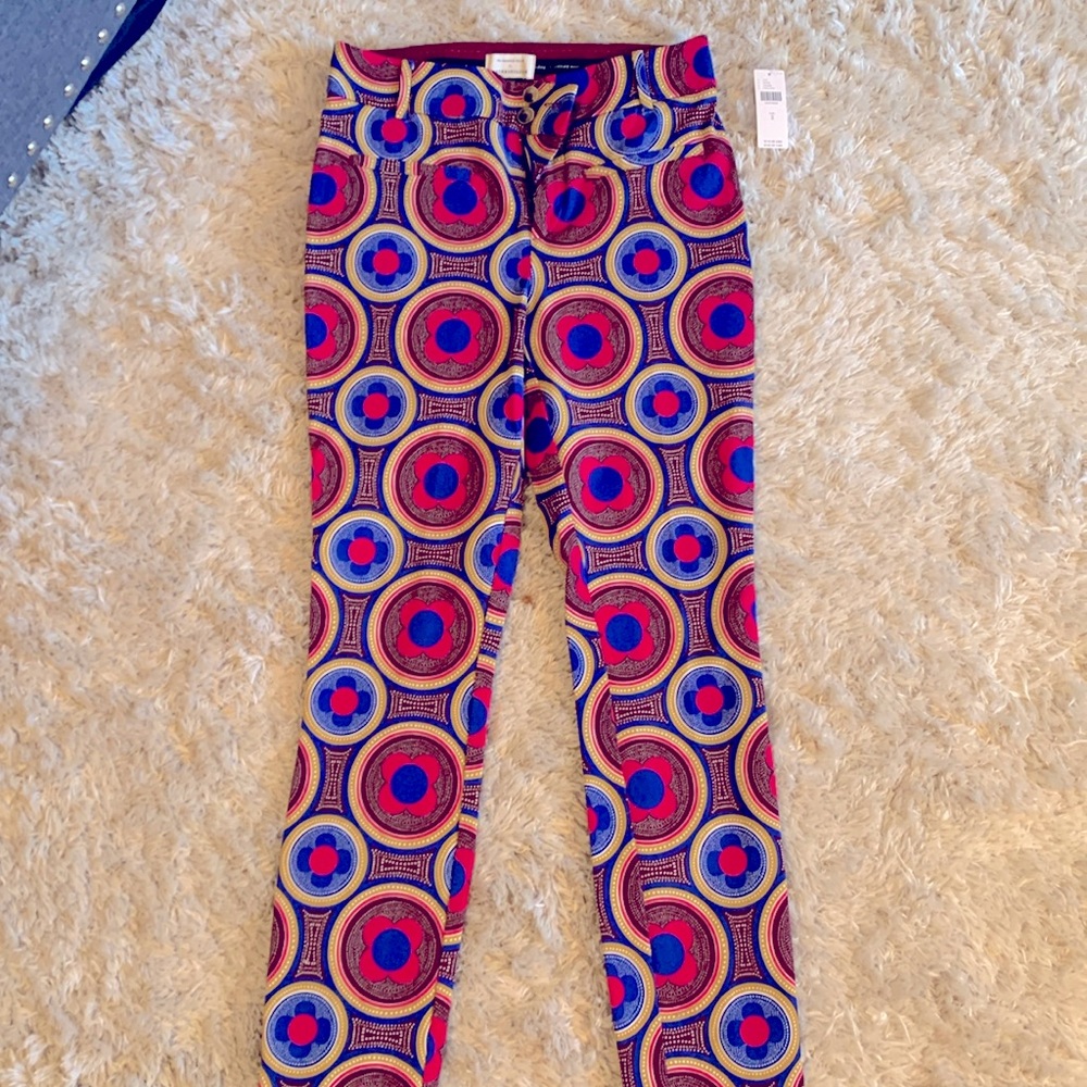 Anthropologie graphic slim cut pants
